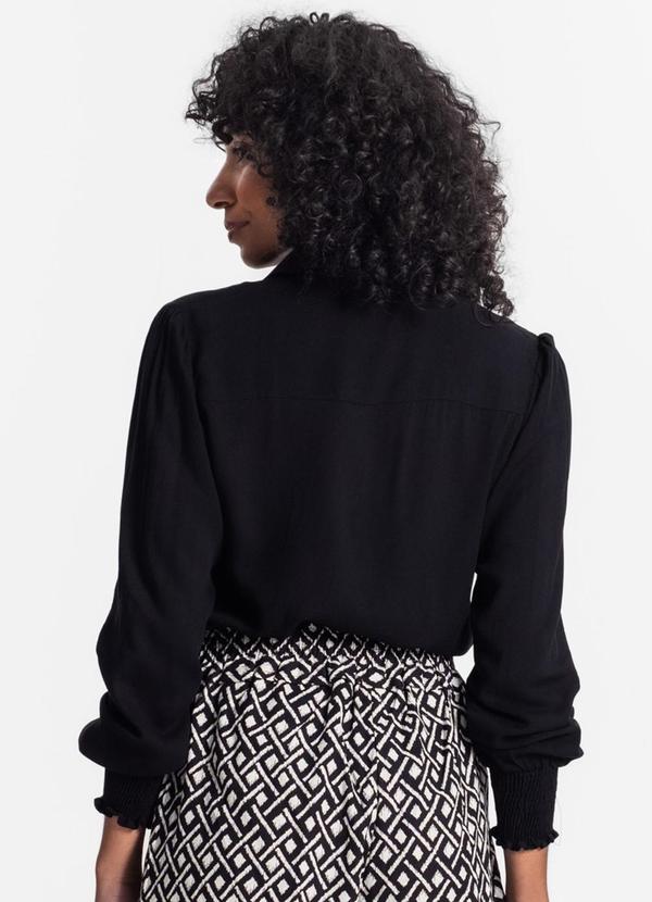 Select - Camisa Feminina Manga Longa Punho Lastex Preto 2