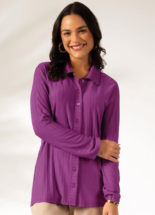 Cativa - Camisa Feminina Manga Longa Rosa