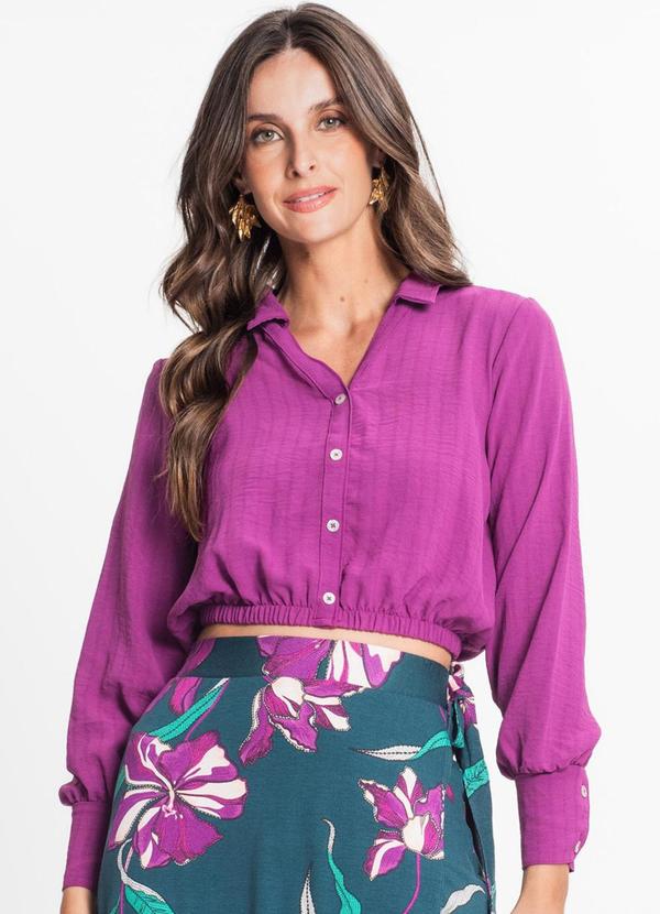 Rovitex - Camisa Feminina Manga Longa Roxo