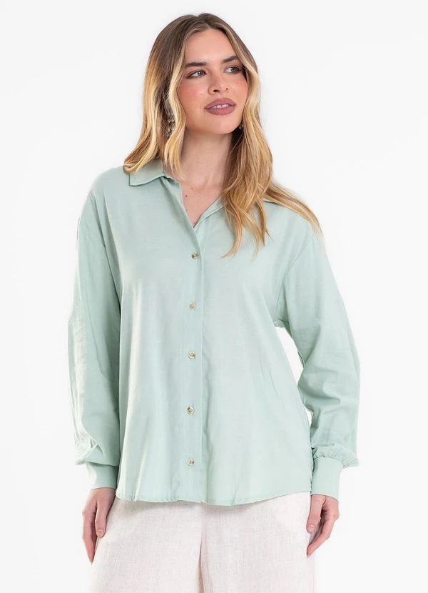 Endless - Camisa Feminina Manga Longa Verde