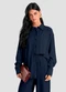 Dianna - Camisa Feminina Oversized em Tecido Preto - variação: Azul