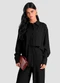 Dianna - Camisa Feminina Oversized em Tecido Preto - variação: Preto