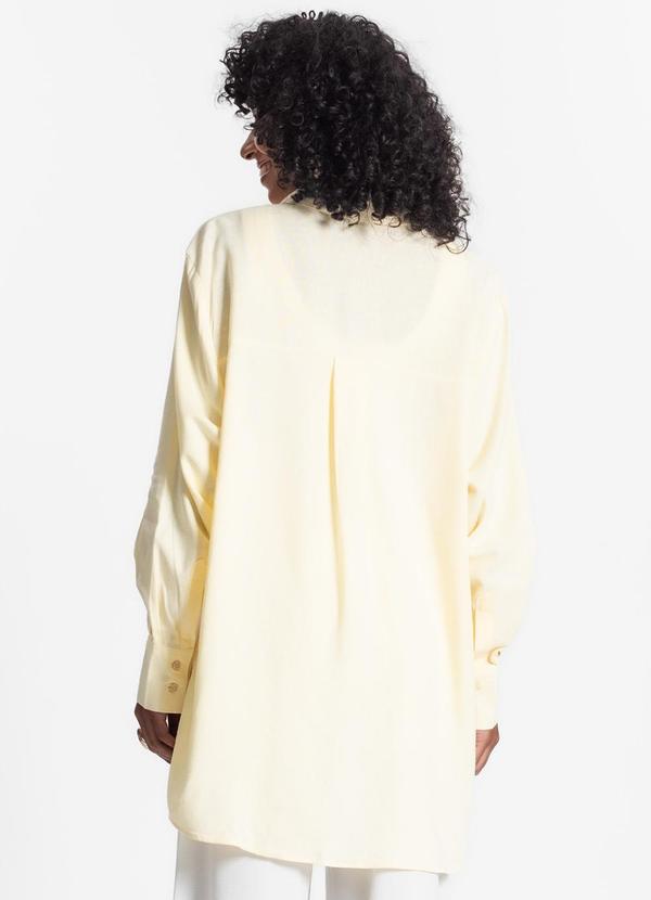 Select - Camisa Feminina Oversized Manga Longa Amarelo 2