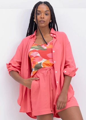 Essendi - Camisa Feminina Rosa - ESSENDI