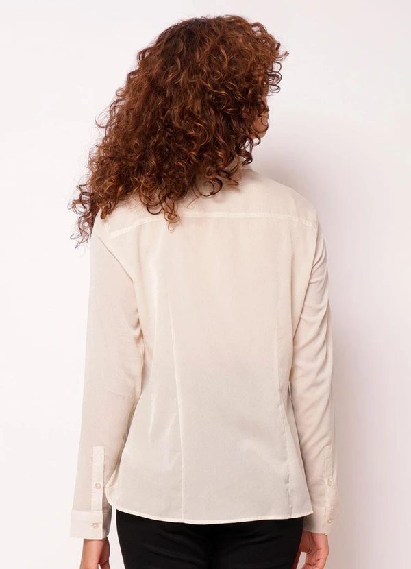 CAMISA FEMININA SOCIAL BEGE - TORRA