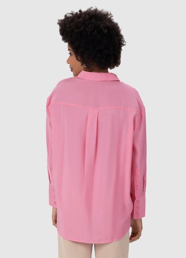 Malwee - Camisa Feminina Tradicional Acetinada Rosa 4