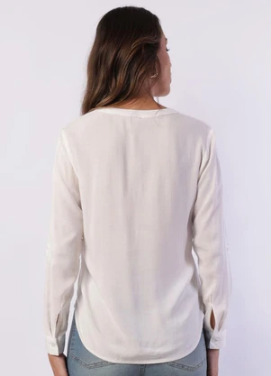 Torra - Camisa Feminina Viscose Gola Padre Off White - TORRA