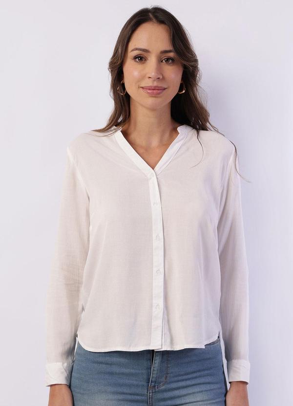 Torra - Camisa Feminina Viscose Gola Padre Off White
