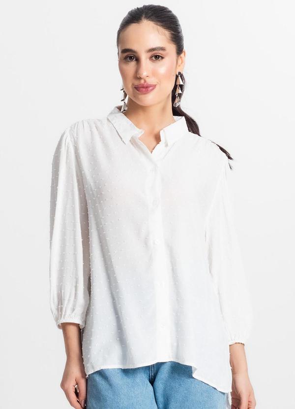 Select - Camisa Feminina Viscose Texturizada Bege