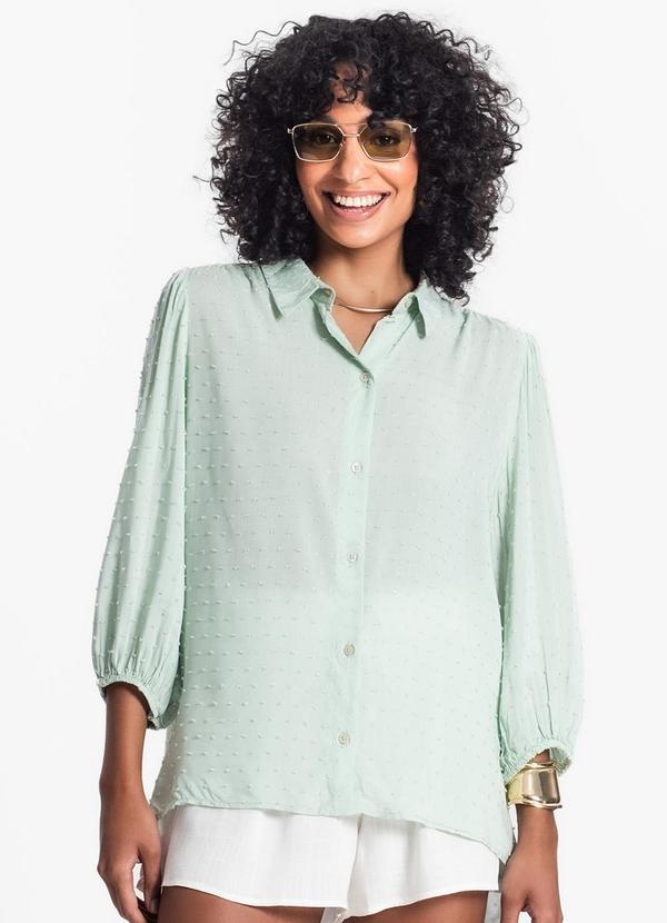 Select - Camisa Feminina Viscose Texturizada Verde