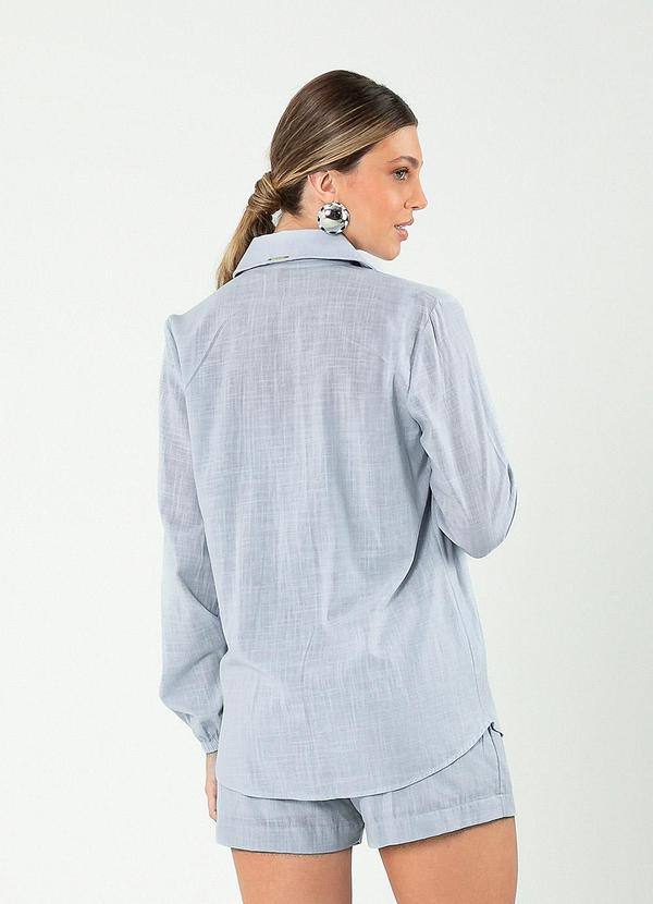 Cativa - Camisa Gola Clássica em Algodão Azul Claro 2