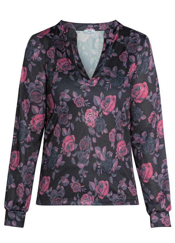 Outlet - Camisa Gola Padre Floral Dark 4