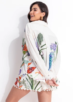 Farm - Camisa Horta Tropical Bege - FARM