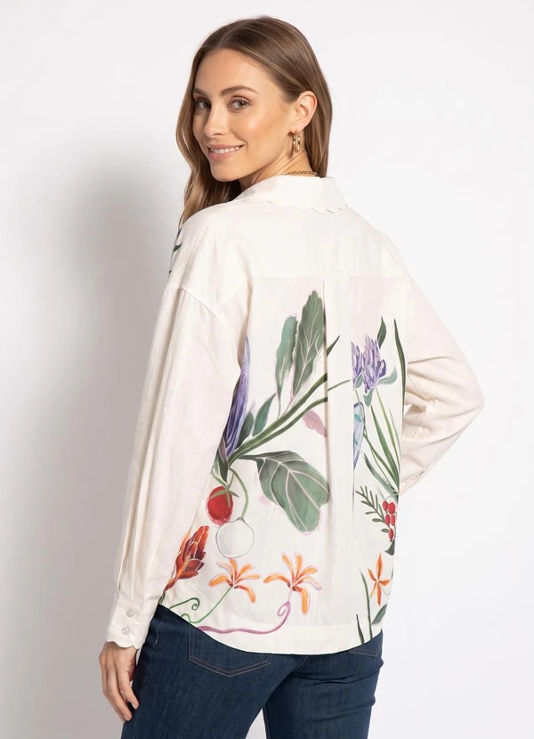 CAMISA HORTA TROPICAL BEGE - FARM