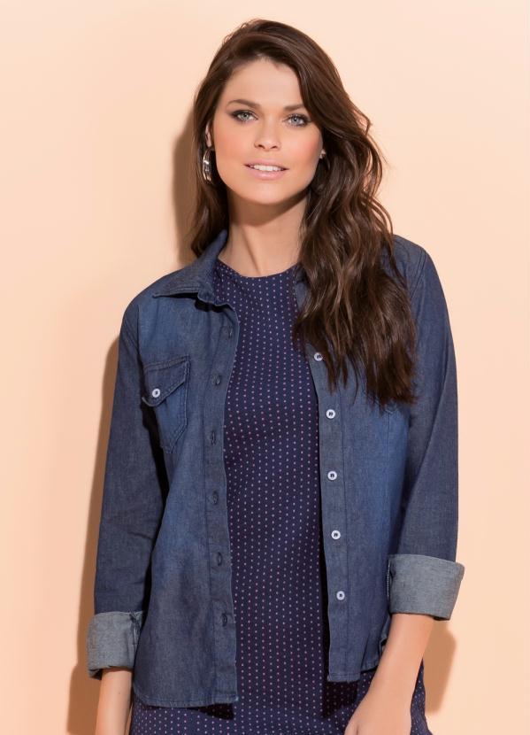 Quintess - Camisa Jeans Azul com Bolsos 3