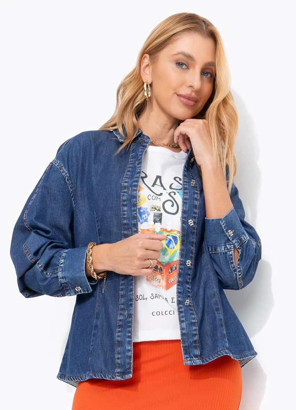 Colcci - Camisa Jeans Azul