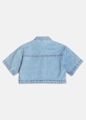 Authoria - Camisa Jeans com Detalhes em Foil  Azul - AUTHORIA