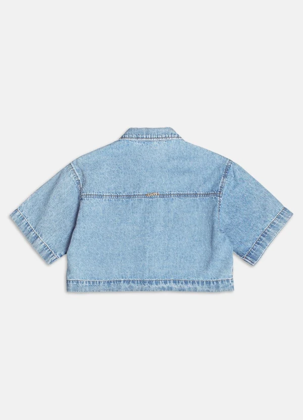 Authoria - Camisa Jeans com Detalhes em Foil  Azul 2