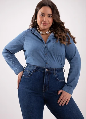 Jeans Feminina Camisa Jeans Com Calca Jeans Jeans Roupas Oversized