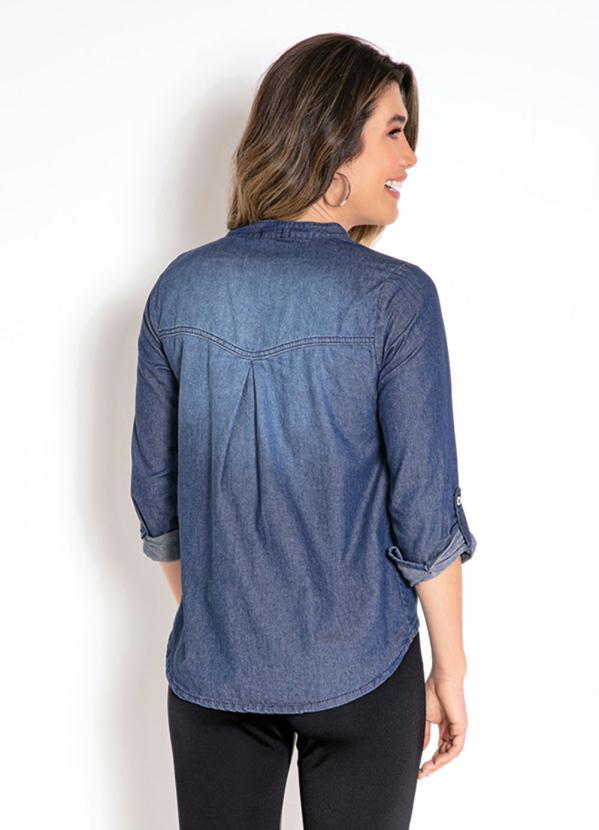 Outlet - Camisa Jeans Gola de Padre Azul Escuro 2