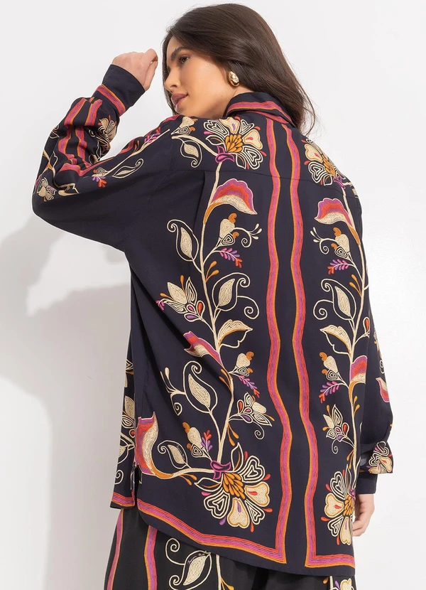 Farm - Camisa Lenço Lia Preto 2