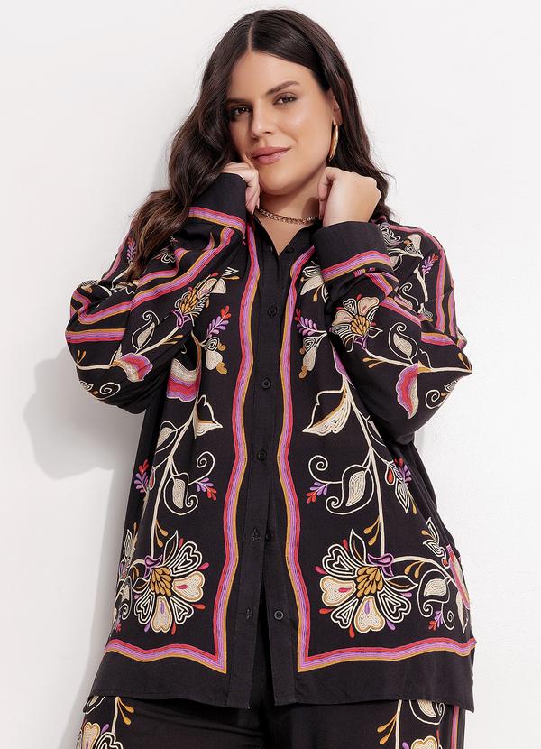 Farm - Camisa Lenço Lia Preto