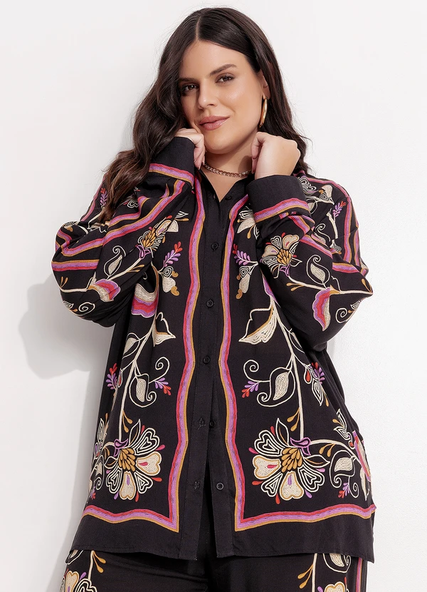 Farm - Camisa Lenço Lia Preto 9