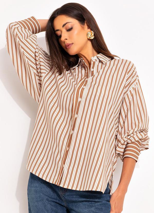 Colcci - Camisa Listrada Bege