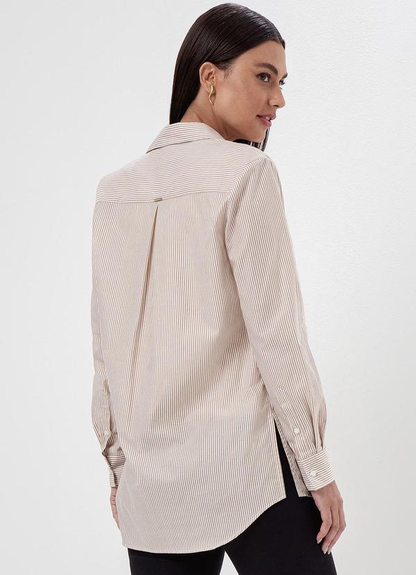 Principessa - Camisa Listrada Camel e Off White Tauana 8