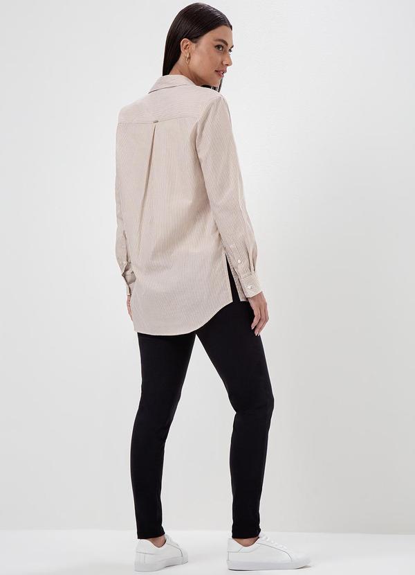 Principessa - Camisa Listrada Camel e Off White Tauana 6
