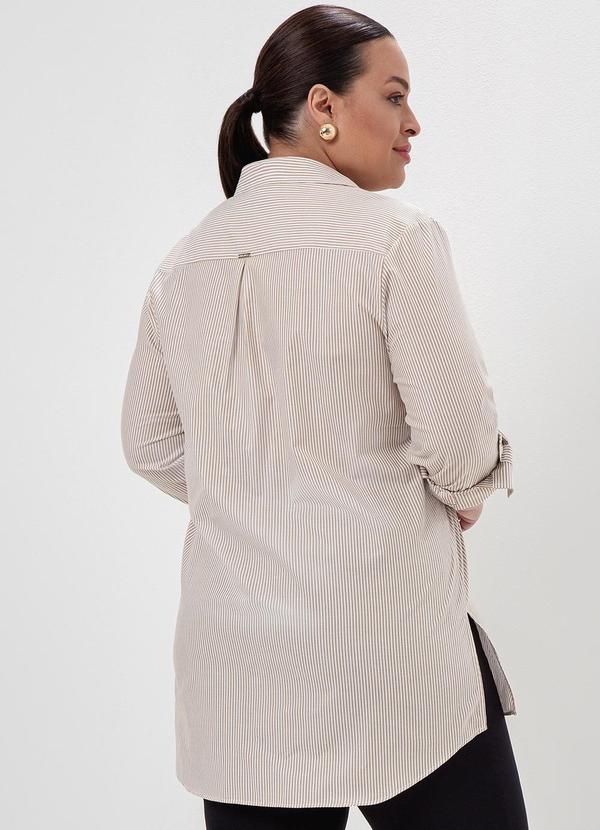 Principessa - Camisa Listrada Camel e Off White Tauana 3