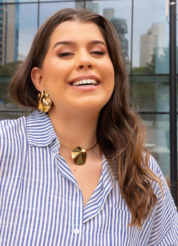 Quintess - Camisa Listrado Azul em Tricoline 11