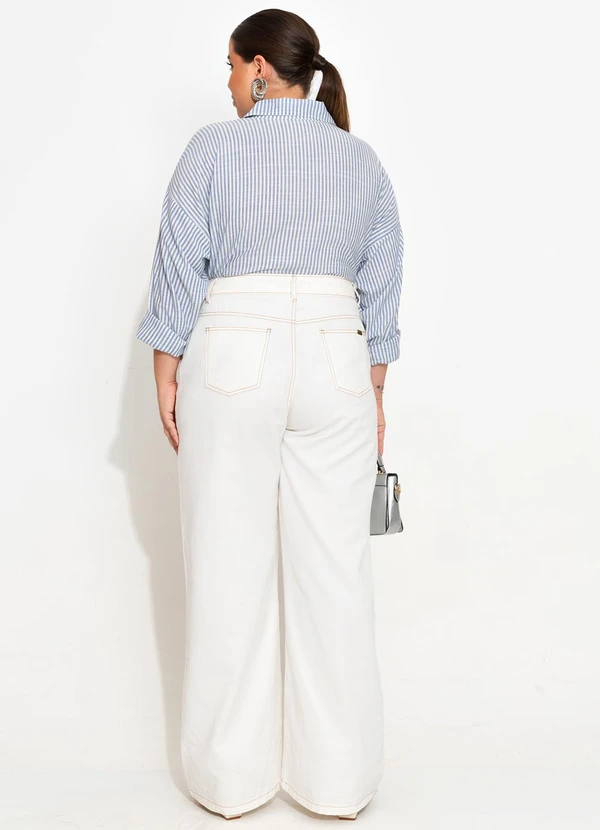 Quintess - Camisa Listrado Azul em Tricoline 15