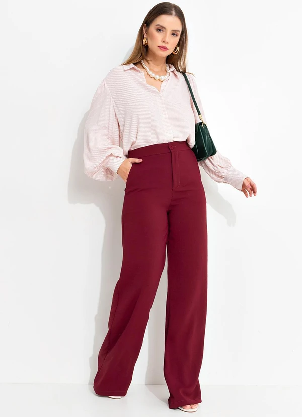 Quintess - Camisa Listrado Rosê em Viscose Plana 7