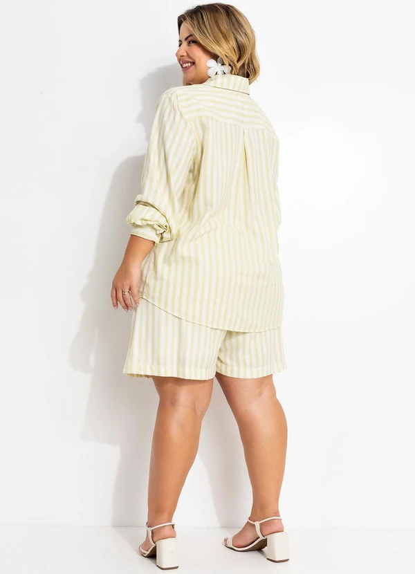 Quintess - Camisa Listrado Verde em Linho 11