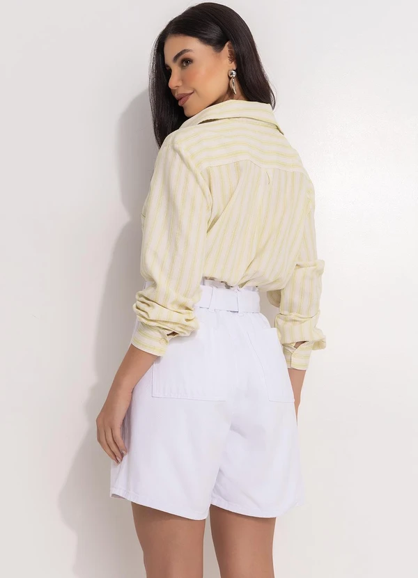 Quintess - Camisa Listrado Verde em Linho 5