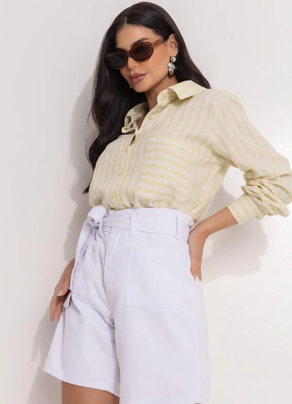 Quintess - Camisa Listrado Verde em Linho 6