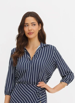 Principessa - Camisa Manga 7/8 em Viscose Queila Marinho - PRINCIPESSA