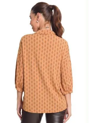 Rovitex - Camisa Manga 7/8 Feminina Marrom - ROVITEX