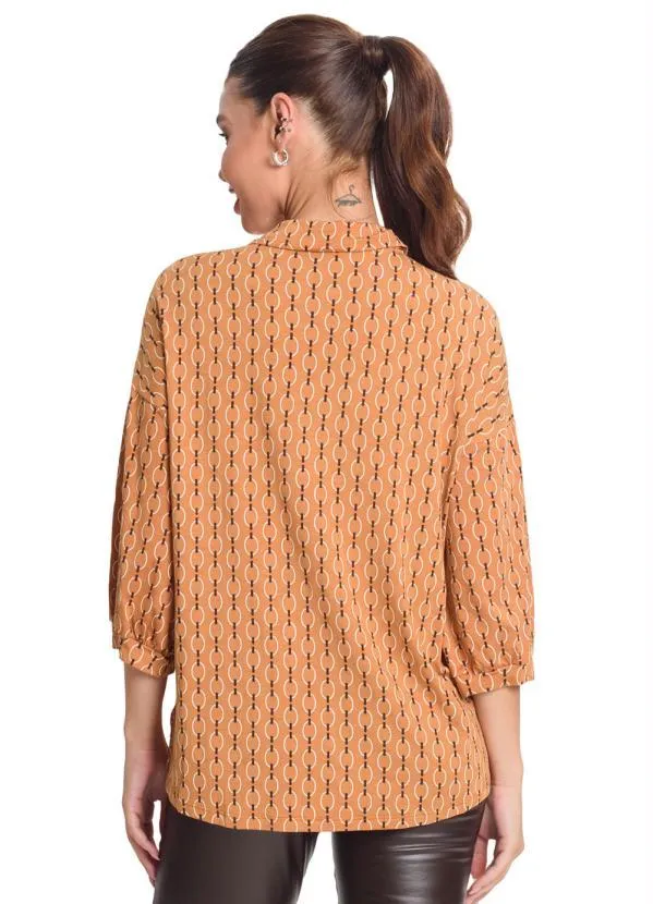 CAMISA MANGA 7/8 FEMININA MARROM - ROVITEX