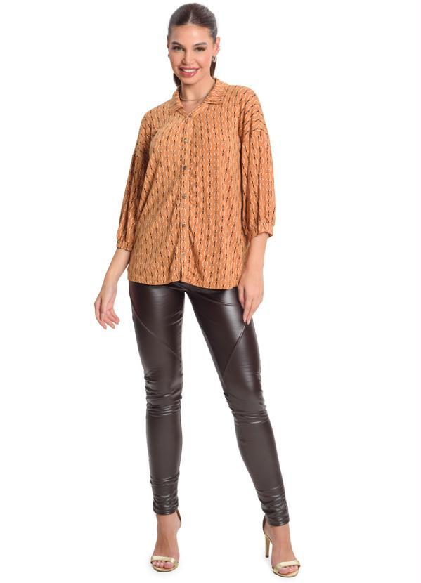 Rovitex - Camisa Manga 7/8 Feminina Marrom 3