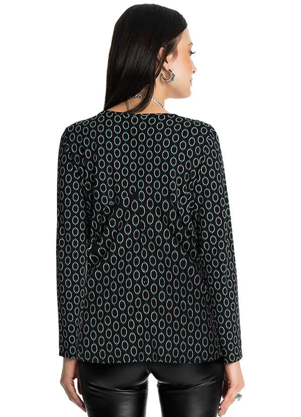 Rovitex - Camisa Manga 7/8 Feminina Preto 2