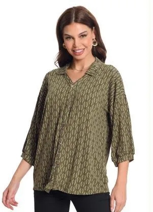 Rovitex - Camisa Manga 7/8 Feminina Verde - ROVITEX