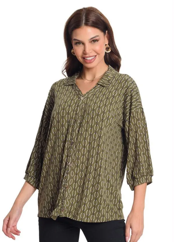 Rovitex - Camisa Manga 7/8 Feminina Verde