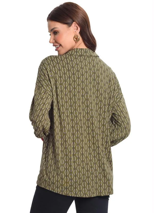 CAMISA MANGA 7/8 FEMININA VERDE - ROVITEX