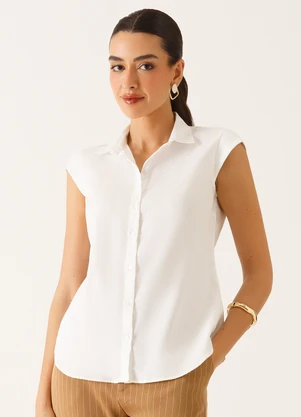 Principessa - Camisa Manga Copinho em Algodão Off White Thayse - PRINCIPESSA