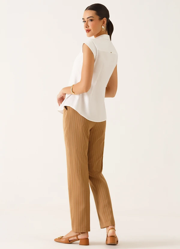 Principessa - Camisa Manga Copinho em Algodão Off White Thayse 2