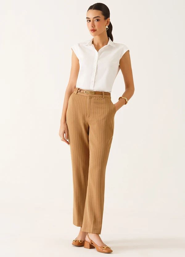 Principessa - Camisa Manga Copinho em Algodão Off White Thayse 4