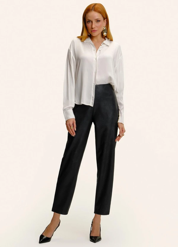 CAMISA MANGA LONGA ACETINADA BEGE - ENDLESS