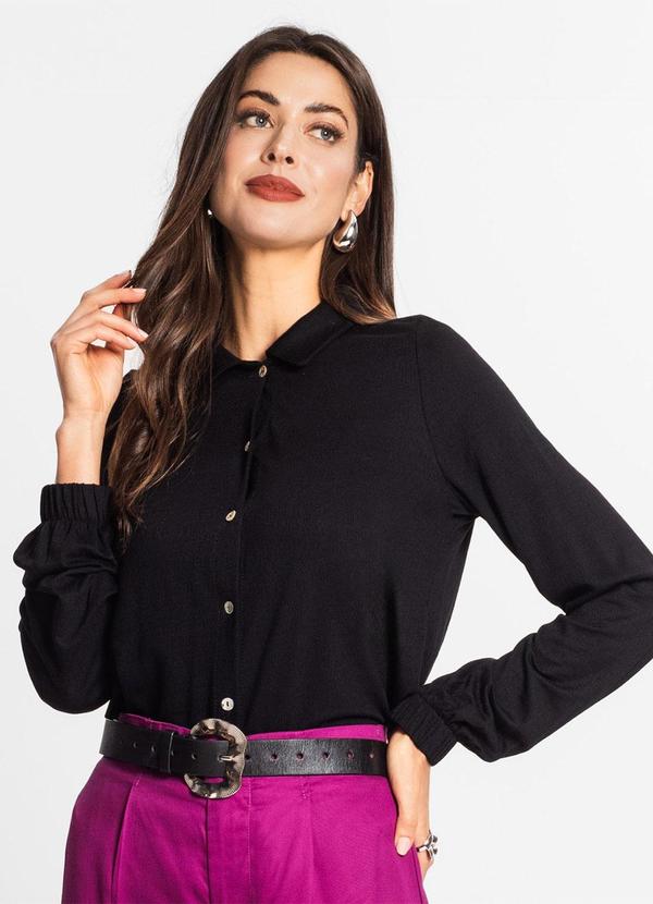 Endless - Camisa Manga Longa com Botões Preto
